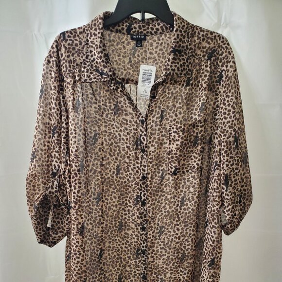Torrid Tops - Torrid Plus Size Leopard Print Blouse